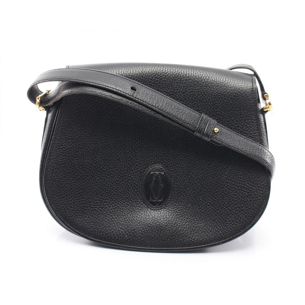 Cartier Must Line Shoulder Bag/Handbag, Leather, Women's, Black